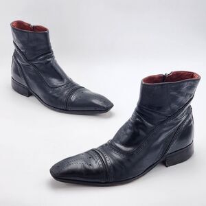 Jo Ghost Vintage HTF Black Leather Ankle Boots Men's Size 40 EU